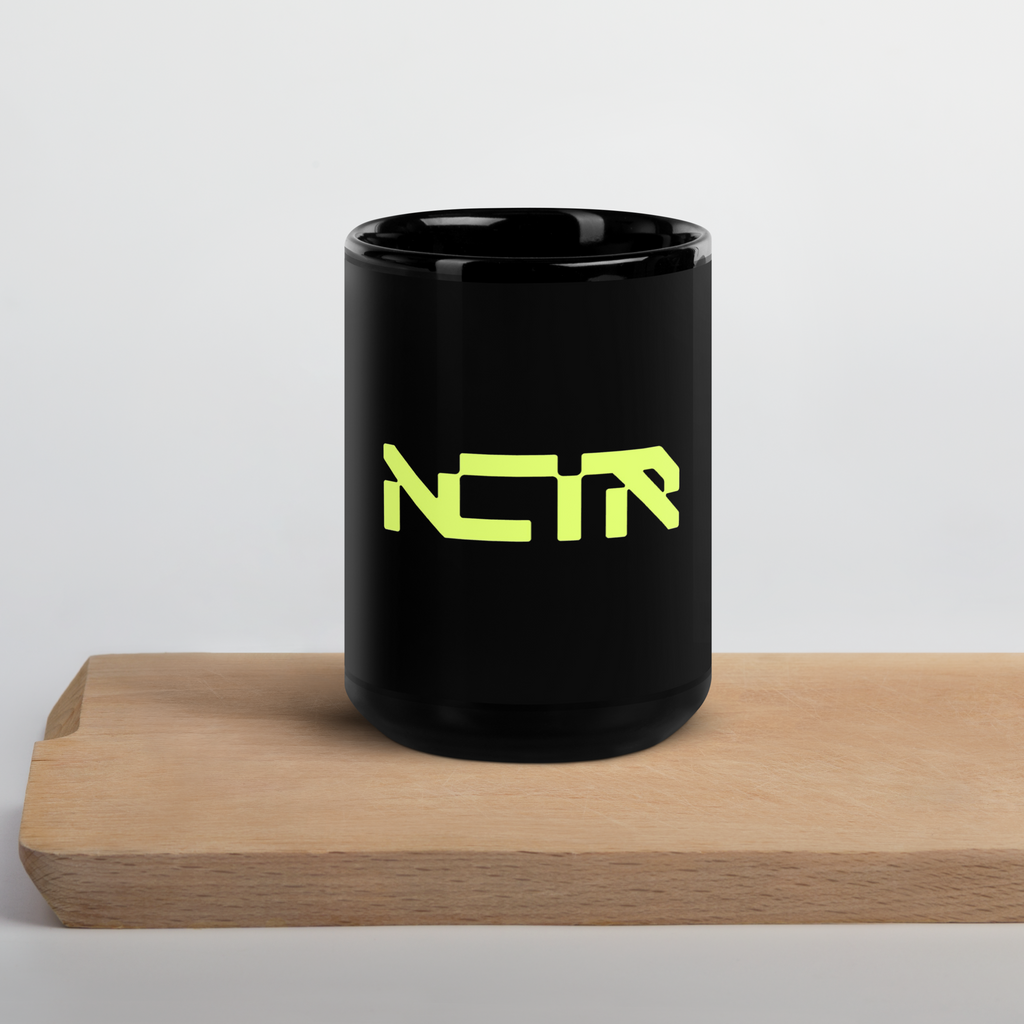 NCTR Alliance Glossy Black Ceramic Mug, 11 oz 15 oz